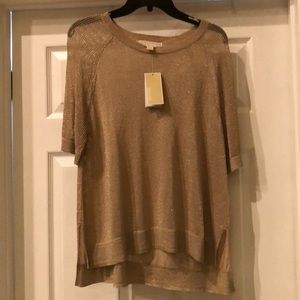 Micheal by Michael Kors fine knit shirt gold
